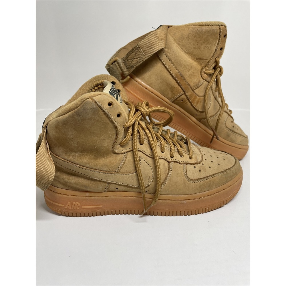 Nike Air Force 1 Fax Wheat Brown Size 4y High‎ Trainer Sneakers 922066-203